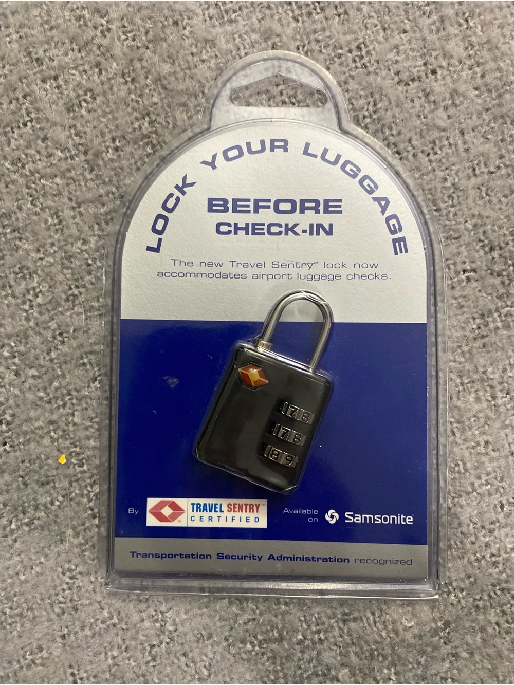 Samsonite Black TSA Travel Sentry Combination Luggage Lock